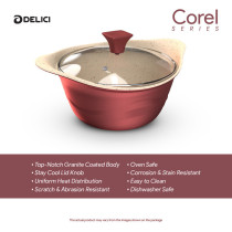 Delici DGDN SP20M Granite Coated Die-Cast Aluminum Non-Stick Sauce Pan