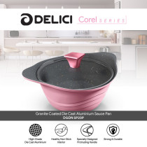 Delici DGDN SP20P Granite Coated Die-Cast Aluminum Non-Stick Sauce Pan
