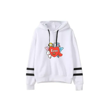 New BT21 spring and autumn Love casual BTS sweater Hoodie for Unisex Adult White