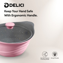 Delici DGDN SP28P Granite Coated Die-Cast Aluminum Non-Stick Saucepan