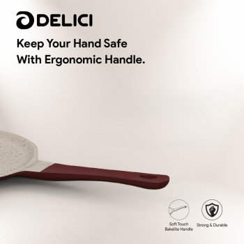 Delici DGDN TP27M Granite Coated Die-Cast Aluminum Non-Stick Tawa Pan