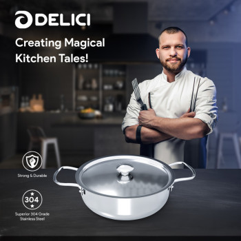Delici DKP 22W Stainless Steel Cookware Kadai Pan