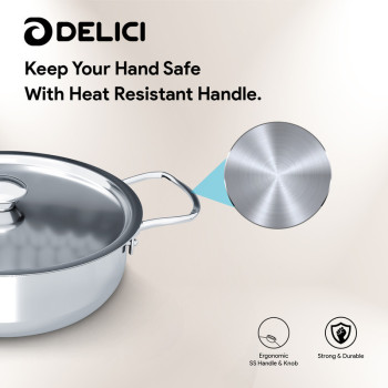 Delici DKP 22W Stainless Steel Cookware Kadai Pan
