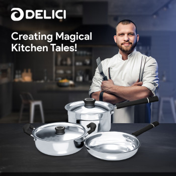 Delici DSK 5B 5 PCS Stainless Steel Cookware Set