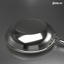 Delici DTFP24 Tri-Ply Stainless Steel Fry Pan with Premium SS Handle