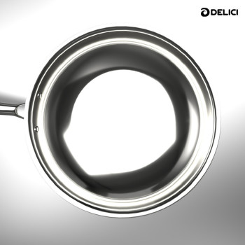Delici DTFP26 Tri-Ply Stainless Steel Fry Pan with Premium SS Handle