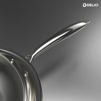 Delici DTFP26 Tri-Ply Stainless Steel Fry Pan with Premium SS Handle