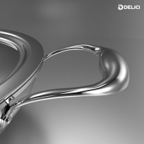 Delici DTKP28 Tri-ply Stainless Steel Kadai Pan with Premium SS Handle