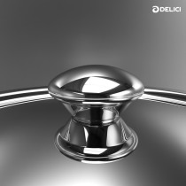 Delici DTKP28 Tri-ply Stainless Steel Kadai Pan with Premium SS Handle