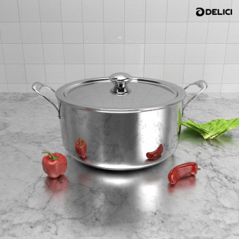 Delici DTSP 28 Tri-Ply Stainless Steel Saucepan with Premium SS Handle