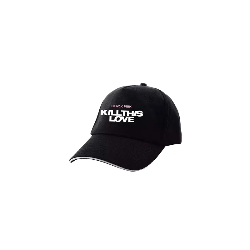 Printed Baseball Snap Back Cap, Black/White