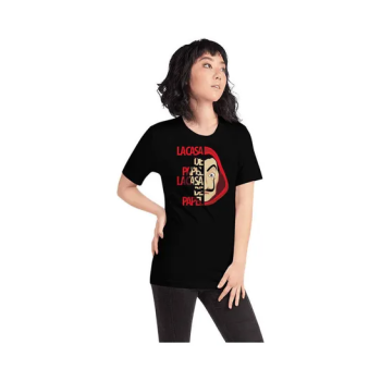 Art Gallery Printed  La Casa De Papel  T-Shirt Black