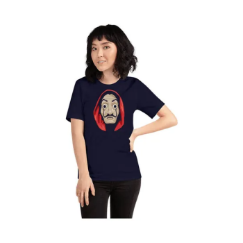 Art Gallery Printed La Casa De Papel T-Shirt Navy 2XL