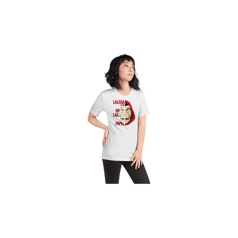 Art Gallery Printed La Casa De Papel T-Shirt White