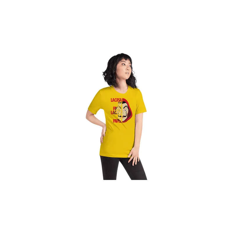 Art Gallery Printed La Casa De Papel T-Shirt Yellow