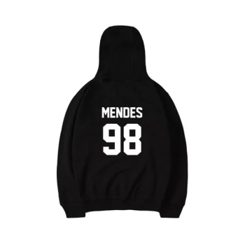 Generic Printed Cotton Hoodie Black/White