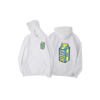 Generic Printed Cute Lemonade Design Box White Pullover Hoodie