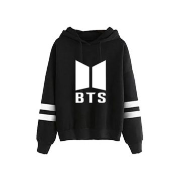 Printed Hoodie, Black/White