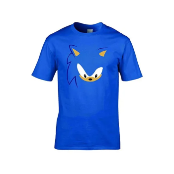 Generic Printed New SONIC Face 2 UNISEX BLUE TOP T-shirt