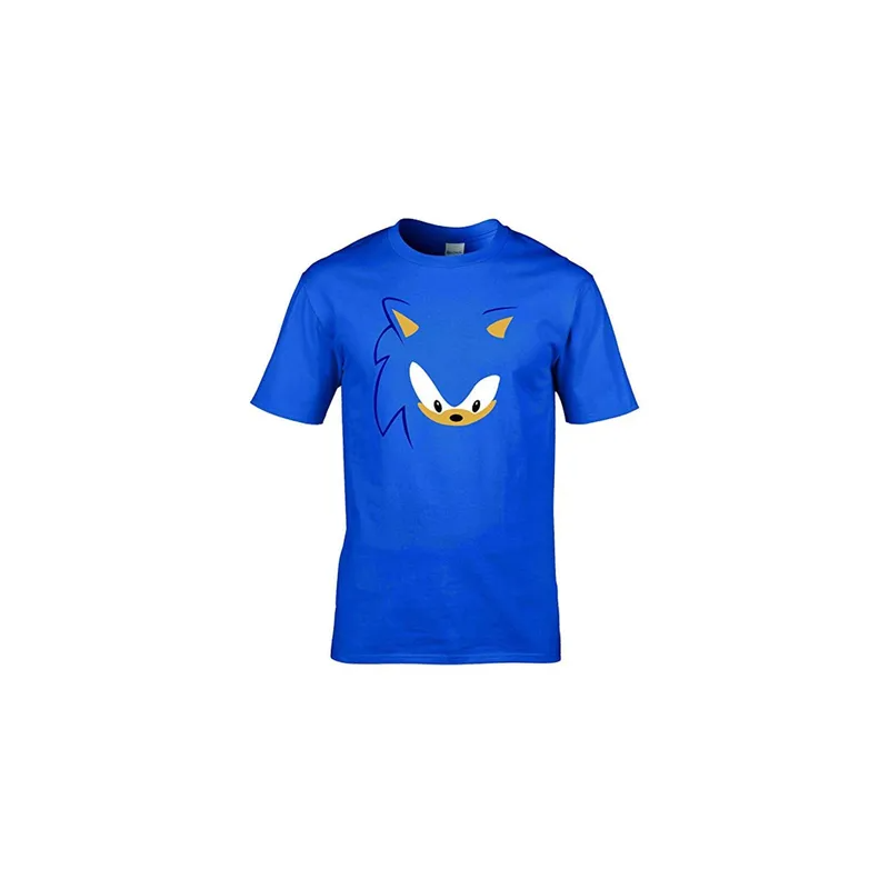 Generic Printed New SONIC Face 2 UNISEX BLUE TOP T-shirt