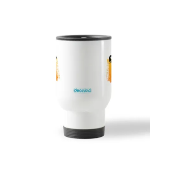 Decalac Printed Stainless Steel Travel Mug White/Black 13centimeter