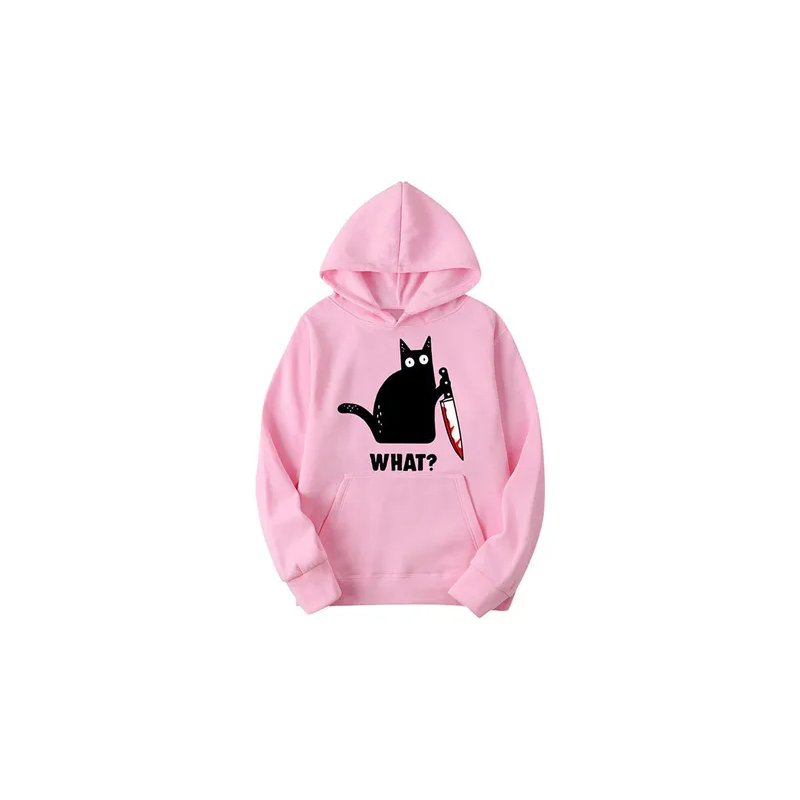 Generic Printed Thicken Hoodie Pink