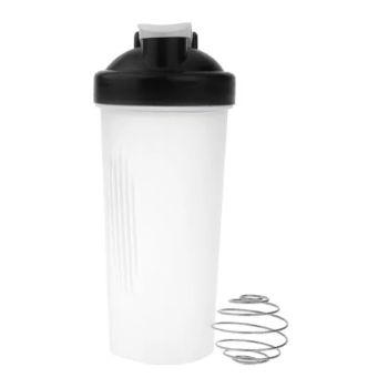 Protein Shaker Blender Mixer Cup Bottle Black/White 22 x 8centimeter
