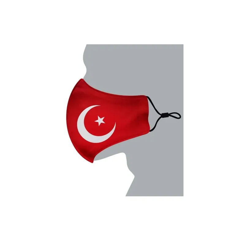 Generic Protective Masks Reusable Washable Face Cloth Cover Balaclava Outdoor for Women Men- Breathable 2-Layer with Adjustable Ear loop - Flag Of Turkey