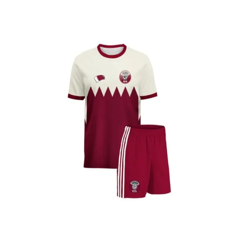 Generic Qatar Football Jersey Set for Kids and Adults