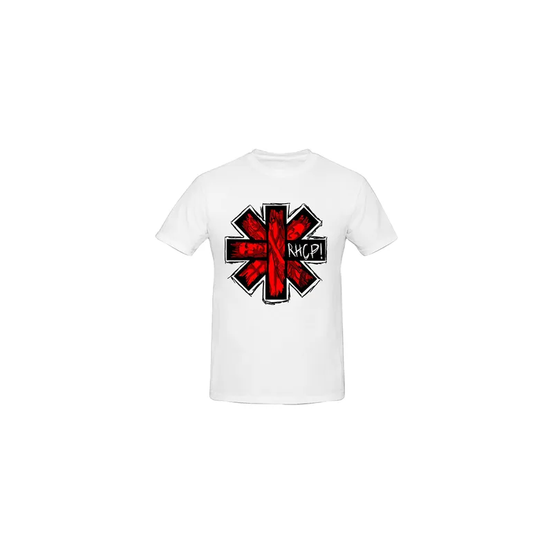 Generic Red Hot Chili Peppers Logo Printed Cotton T-Shirt White
