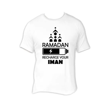 FMSTYLES Ramadan Recharge Your Iman Short Sleeve T-shirt White