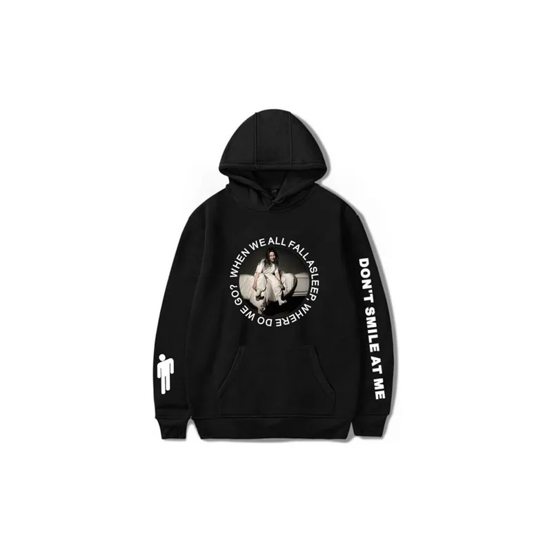 Sweatshirt Fashion Leisure Billie Eilish Hoodies Sweaterong Sleeve Loose Sweatshirt For Men And Women Black