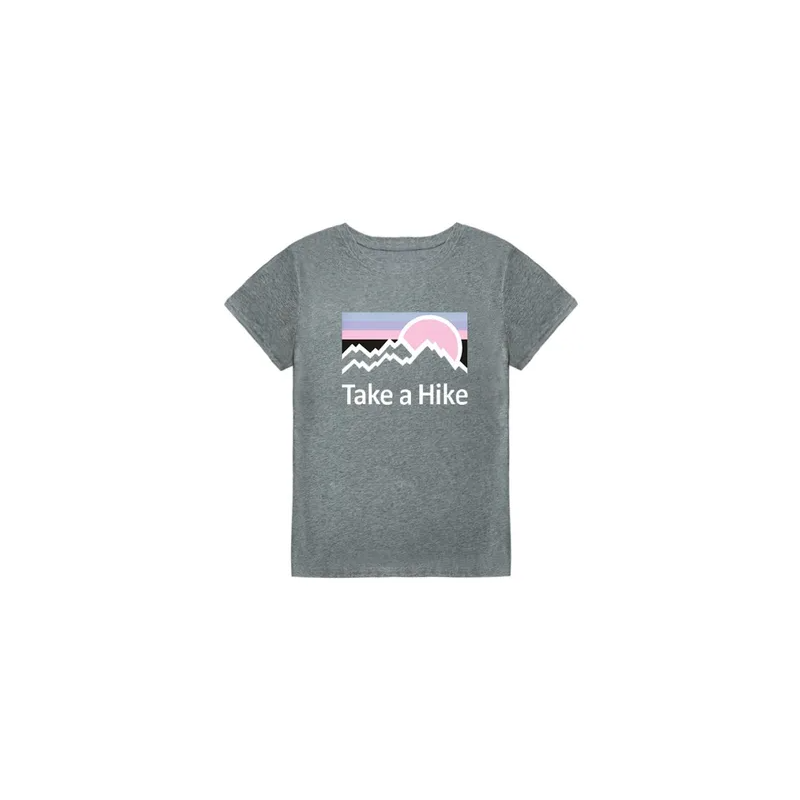 Take A Hike Printed T-Shirt Grey/Pink/White