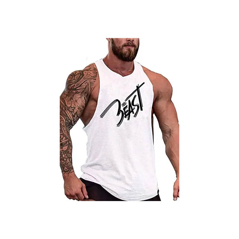 The Beast Printed Bodybuilding Gym Tank Tops Workout Fitness Vest For Men