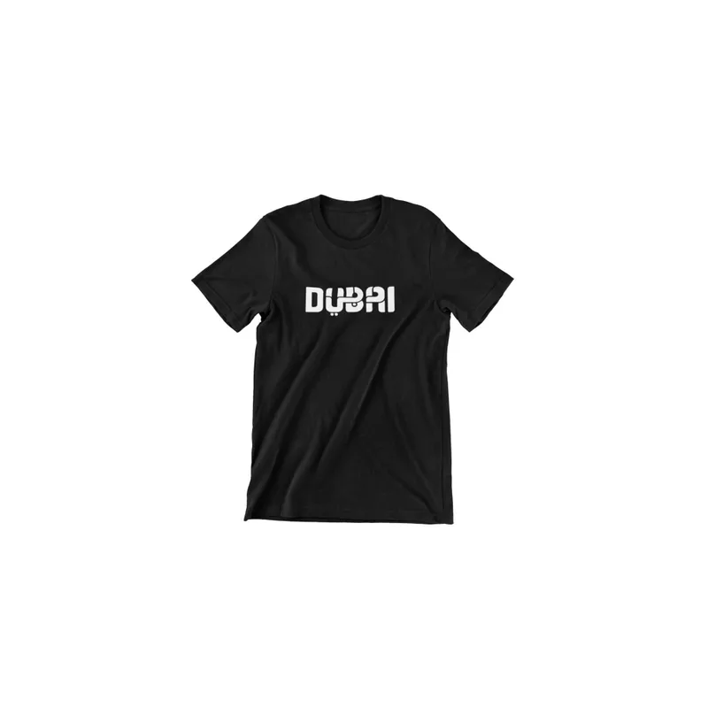 The Dubai Printed Black Round Neck Short Sleeve T-shirt