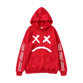 QiaoKai The Peep Show Printed Hoodie in Red