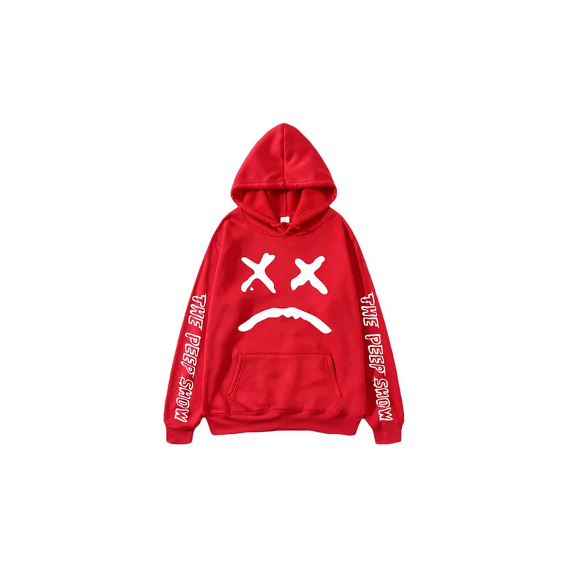 QiaoKai The Peep Show Printed Hoodie in Red