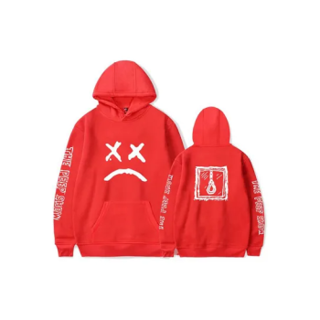 QiaoKai The Peep Show Printed Hoodie in Red