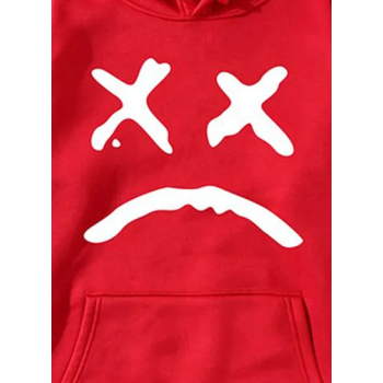 QiaoKai The Peep Show Printed Hoodie in Red