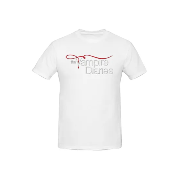 The Vampire Diaries Logo Printed Cotton Short Sleeve T-Shirt White