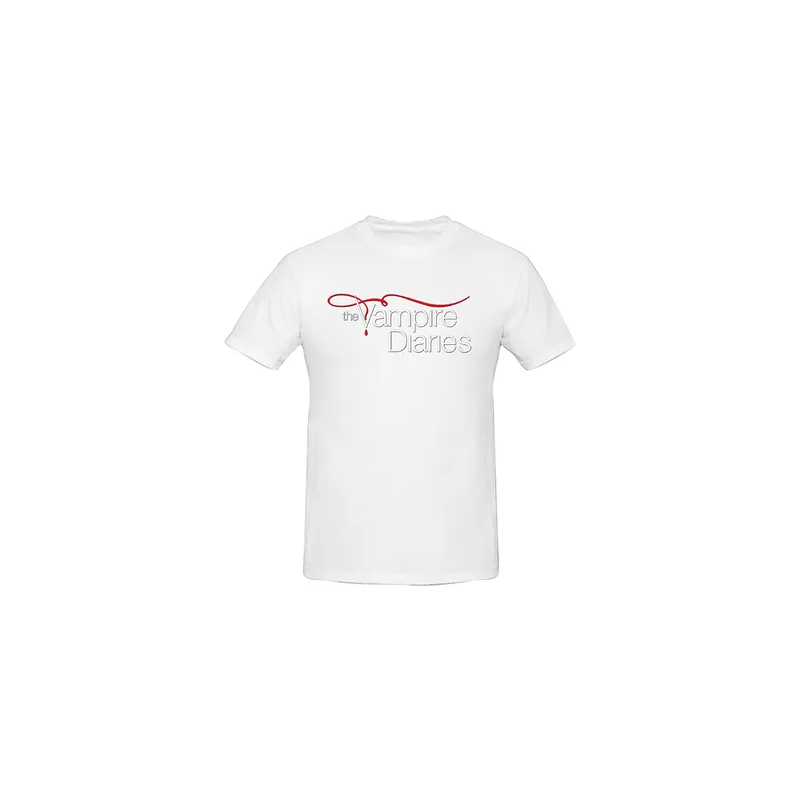 The Vampire Diaries Logo Printed Cotton Short Sleeve T-Shirt White