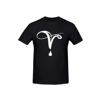 The Vampire Diaries Tv Show Logo Printed Cotton Short Sleeve T-Shirt Black
