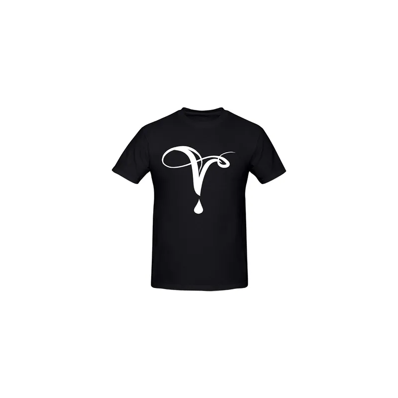 The Vampire Diaries Tv Show Logo Printed Cotton Short Sleeve T-Shirt Black