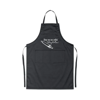 They See Me Rollin Pin Printed Apron Black 98x69.5 cm