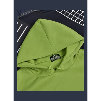 Three Leaves Printed Oversize Hoodie Green