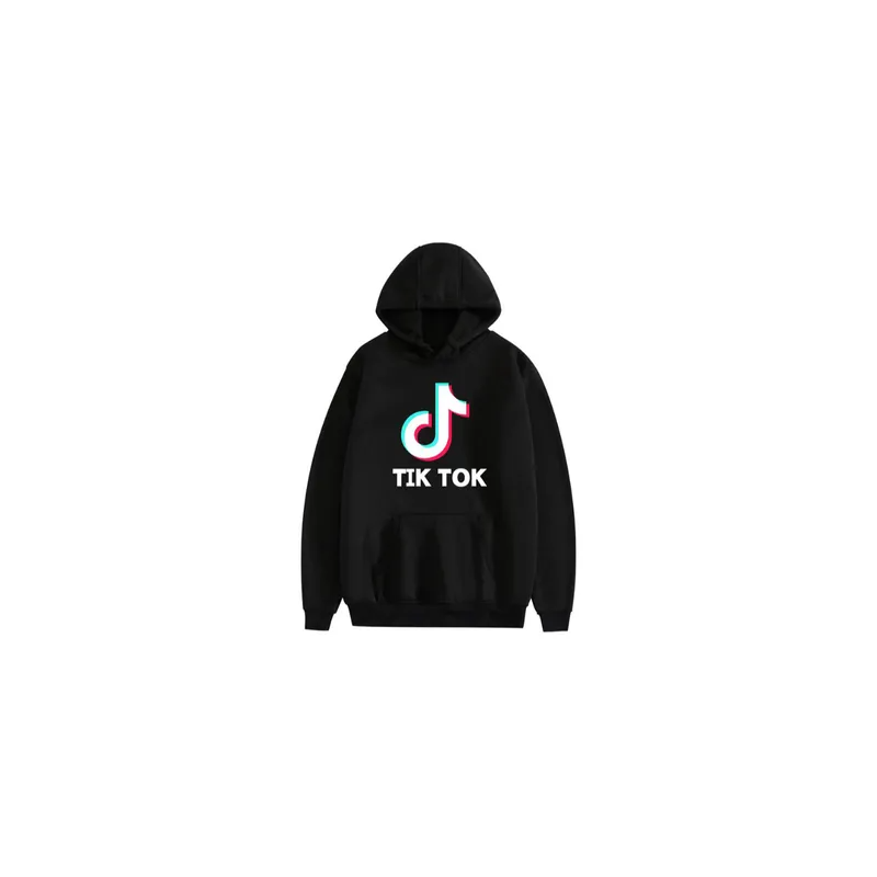 HALAMODO Tik Tok Print Hoodie Black