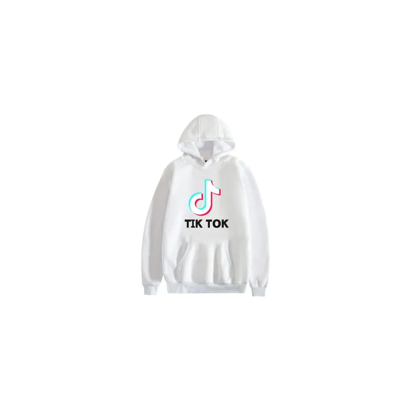 HALAMODO Tik Tok Print Hoodie White