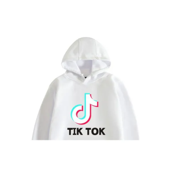 HALAMODO Tik Tok Print Hoodie White
