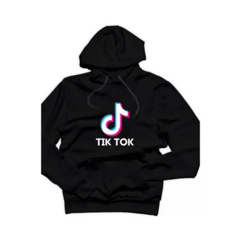 Tik Tok Print Hoodie And Pants Set Black