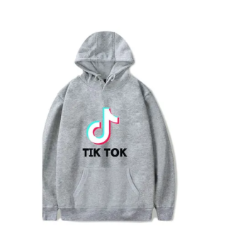 Tik Tok Printed Hoodie Grey/White/Black